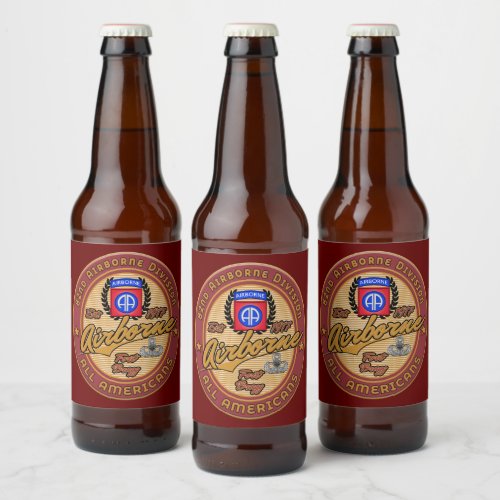 82nd Airborne Division  Beer Bottle Label
