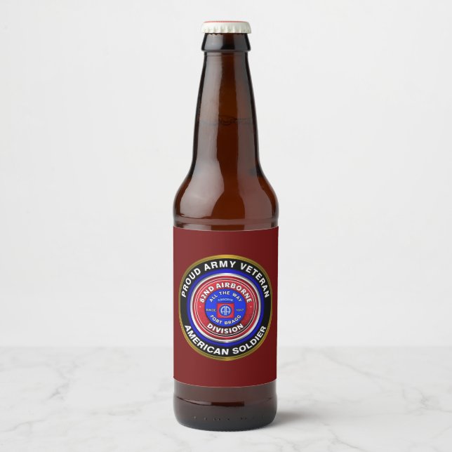 82nd Airborne Division Beer Bottle Label (Front)