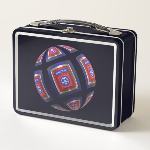 82nd Airborne Division Black Sphere Metal Lunch Box