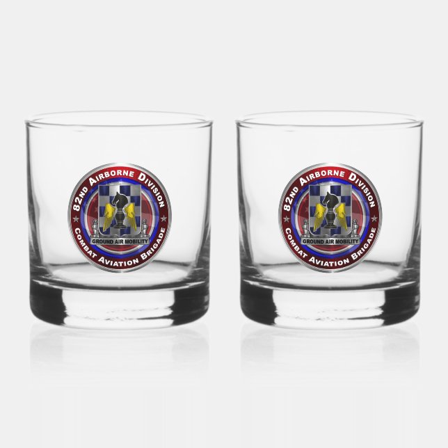 82nd Airborne Division CAB Aviation Brigade  Whiskey Glass (Front)