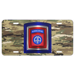82nd Airborne Division Camouflage License Plate