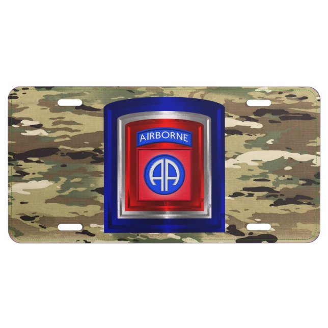 82nd Airborne Division Camouflage License Plate (Front)