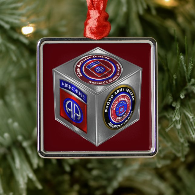 82nd Airborne Division Christmas Present Metal Ornament (Tree)