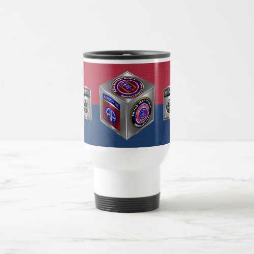 82nd Airborne Division Colors Steel Cube Travel Mug