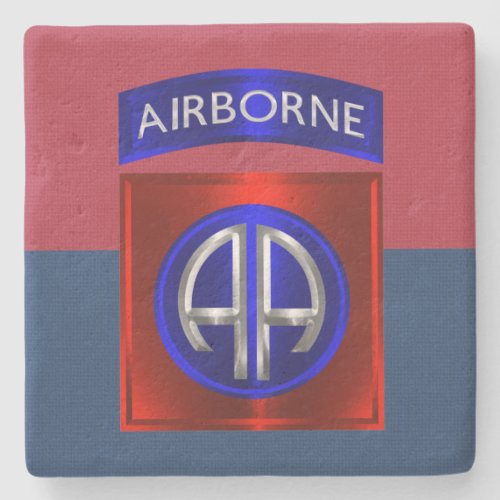 82nd Airborne Division Colors Stone Coaster