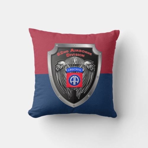 82nd Airborne Division Colors Throw Pillow