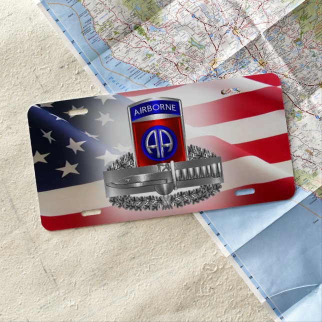 82nd Airborne Division Combat Action Badge License Plate (In Situ)