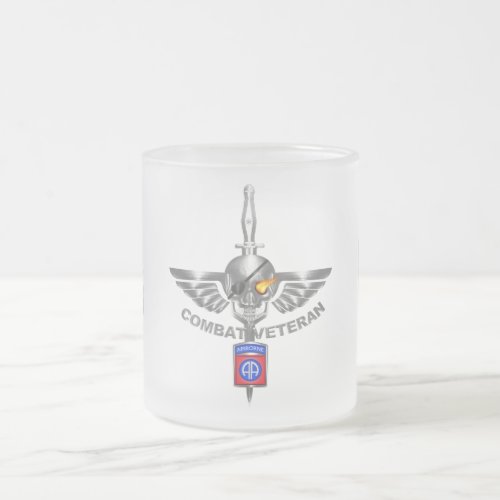 82nd Airborne Division Combat Veteran Awesome Frosted Glass Coffee Mug