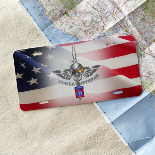 82nd Airborne Division Combat Veteran License Plate