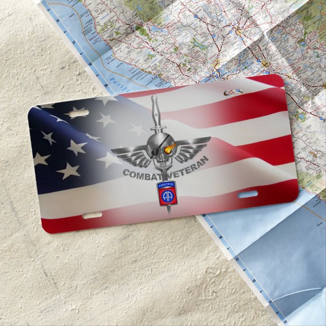 82nd Airborne Division “Combat Veteran” License Plate (In Situ)