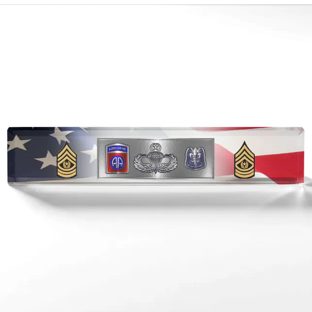 Sgm Csm Rack 82nd Airborne Division Command Sergeant Major CSM Desk Name Plate | Zazzle