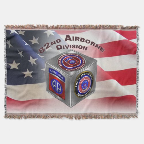 82nd Airborne Division Custom Cube Design Throw Blanket