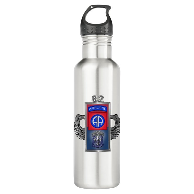 82nd Airborne Division Custom Design Stainless Steel Water Bottle (Front)