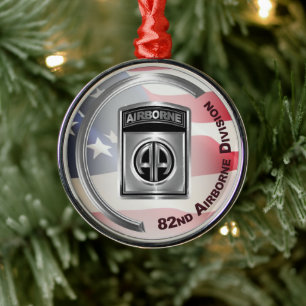 82nd Airborne Division Customized Christmas Metal Ornament