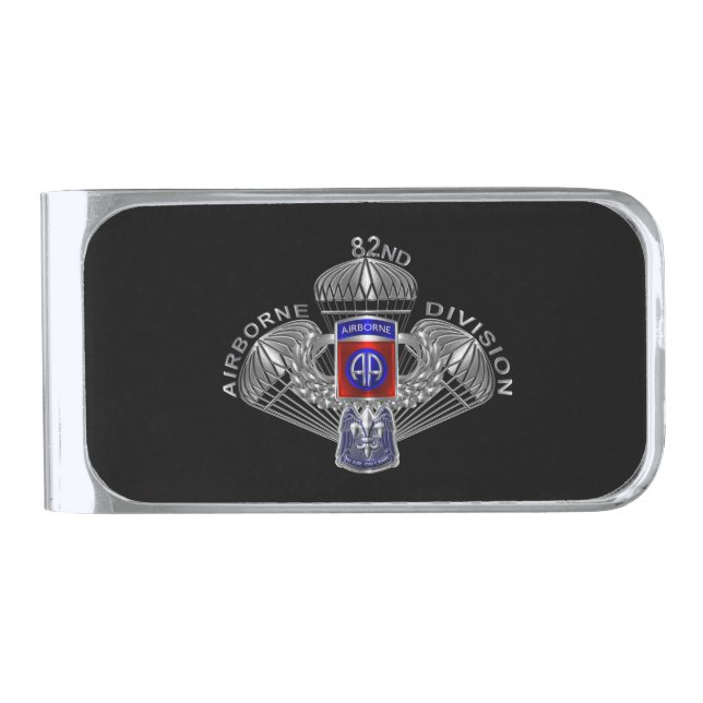 82nd Airborne Division Customized Silver Finish Money Clip (Front)