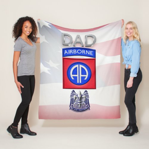 82nd Airborne Division DAD Fleece Blanket