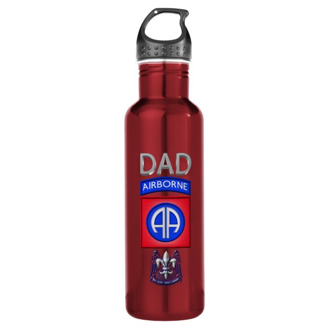 82nd Airborne Division "Dad" Stainless Steel Water Bottle (Front)
