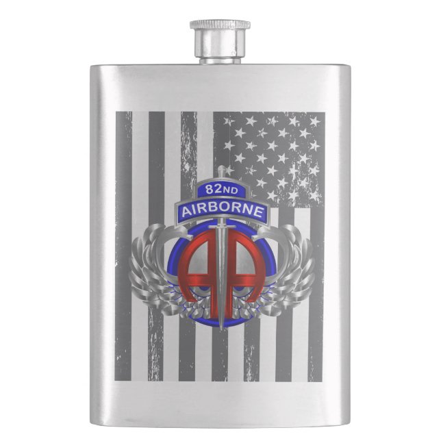 82nd Airborne Division Dagger Design Flag Flask (Front)