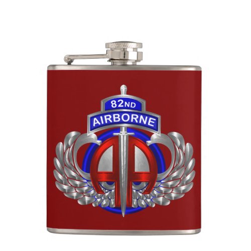 82nd Airborne Division Dagger Div Colors Flask