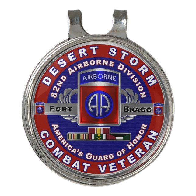 82nd Airborne Division Desert Storm Veteran Golf Hat Clip (Front)