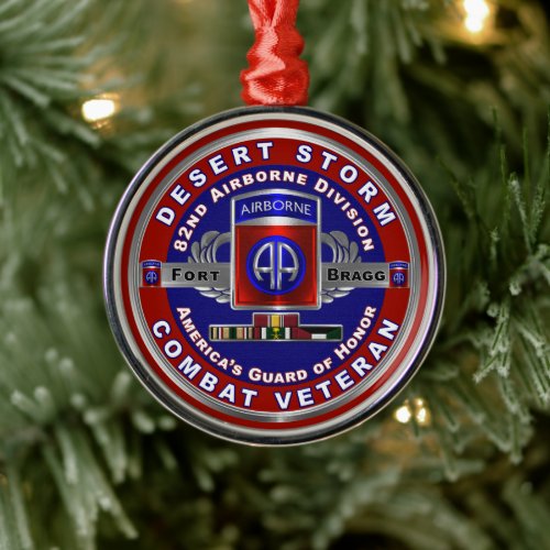 82nd Airborne Division Desert Storm Veteran Metal Ornament