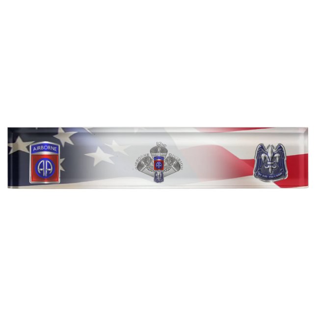 82nd Airborne Division  Desk Name Plate (Front)