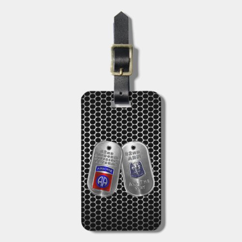 82nd Airborne Division Dog Tags Luggage Tag