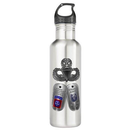 82nd Airborne Division DOG TAGS Stainless Steel Water Bottle