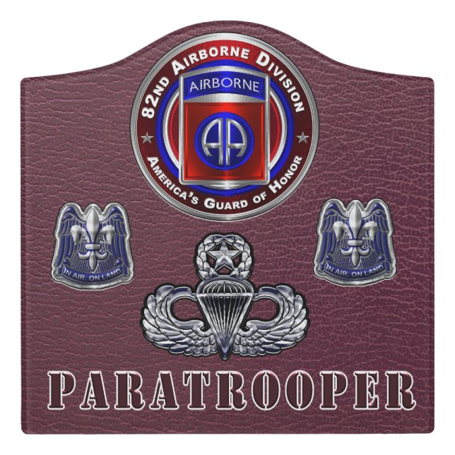 82nd  Airborne Division  Door Sign (Large Crest Front)
