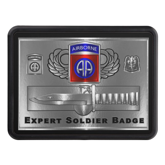 82nd Airborne Division Expert Soldier Badge Hitch Cover (Front)