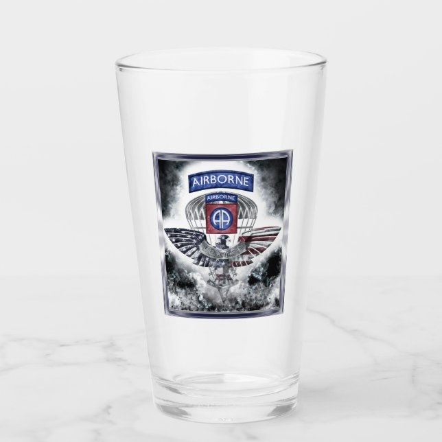 82nd Airborne Division Explosive Framed Design Glass (Front)