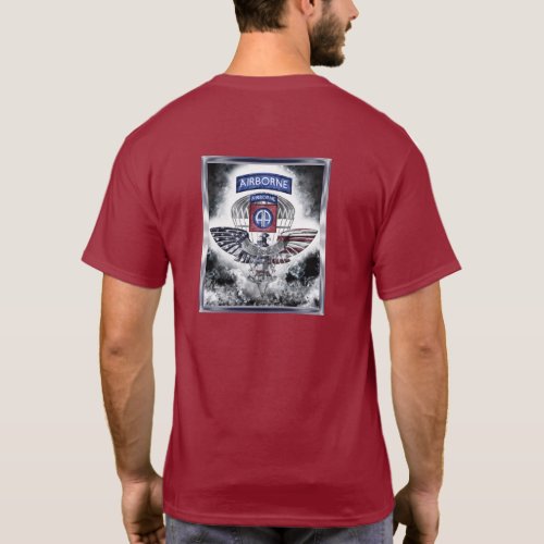 82nd Airborne Division Explosive Framed Maroon  T_Shirt