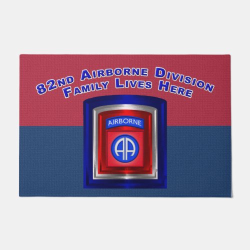 82nd Airborne Division Family Lives Here Doormat