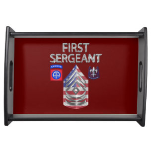 82nd Airborne Division First Sergeant Serving Tray