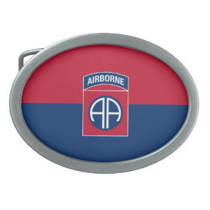82nd Airborne Division Flag Military Veteran Belt Buckle