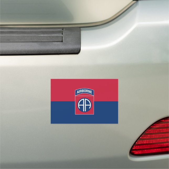 82nd Airborne Division Flag Military Veteran Car Magnet (In Situ)