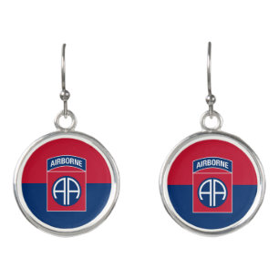 82nd Airborne Division Flag Military Veteran Earrings