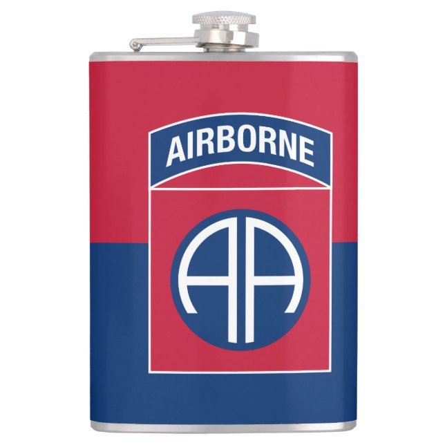 82nd Airborne Division Flag Military Veteran Flask (Front)