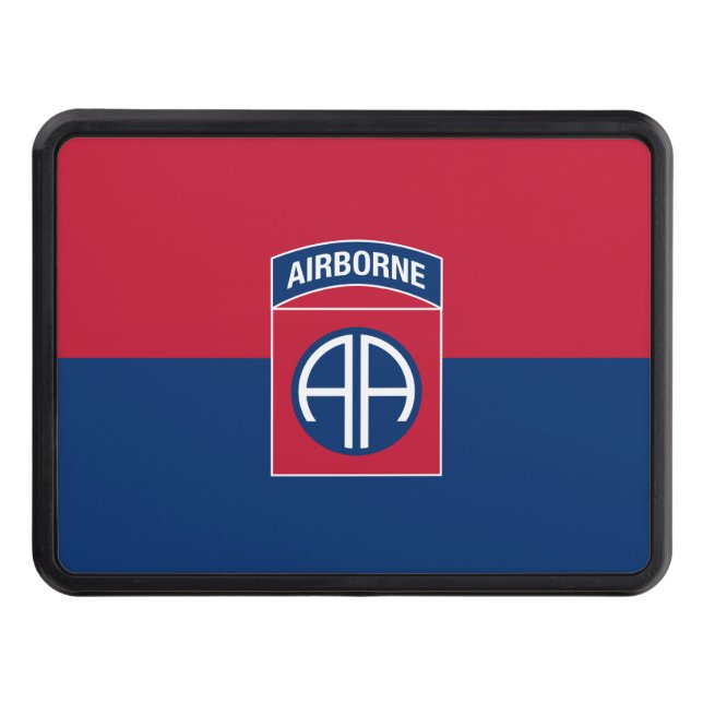 82nd Airborne Division Flag Military Veteran Hitch Cover (Front)