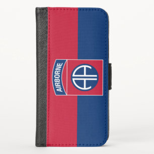 82nd Airborne Division Flag Military Veteran iPhone X Wallet Case