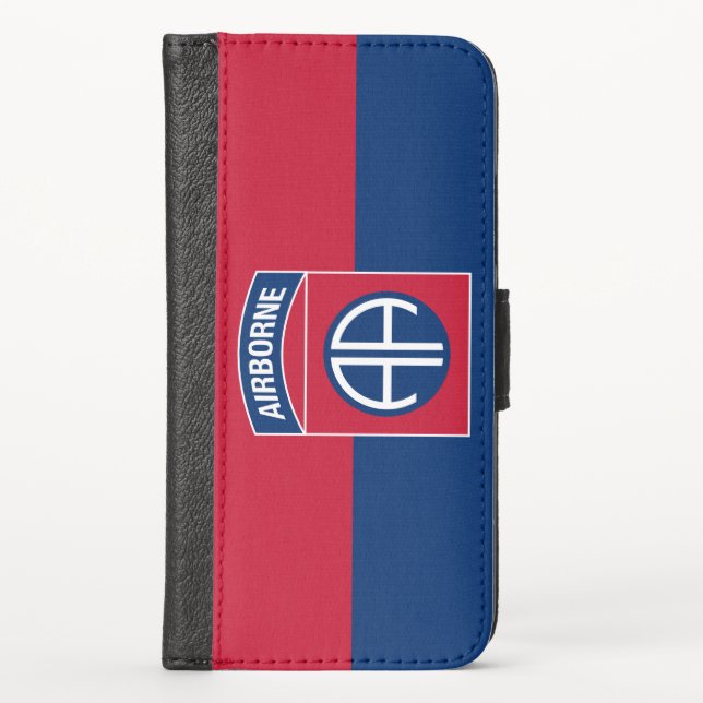 82nd Airborne Division Flag Military Veteran iPhone Wallet Case (Front)
