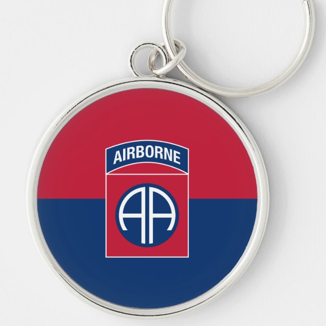82nd Airborne Division Flag Military Veteran Keychain (Front)
