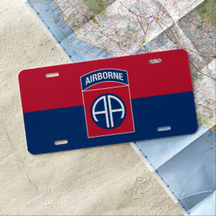 82nd Airborne Division Flag Military Veteran License Plate