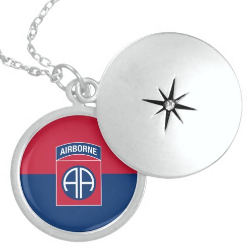 82nd Airborne Division Flag Military Veteran Locket Necklace