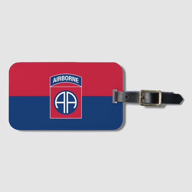 82nd Airborne Division Flag Military Veteran Luggage Tag (Front Horizontal)