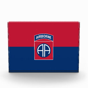82nd Airborne Division Flag Military Veteran Photo Block