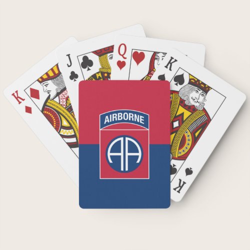 82nd Airborne Division Flag Military Veteran Poker Cards