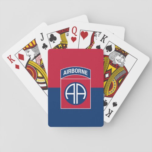 82nd Airborne Division Flag Military Veteran Poker Cards