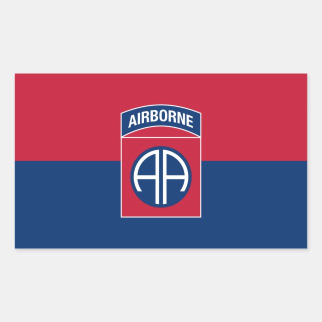 82nd Airborne Division Flag Military Veteran Rectangular Sticker (Front)