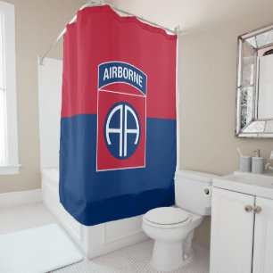 82nd Airborne Division Flag Military Veteran Shower Curtain